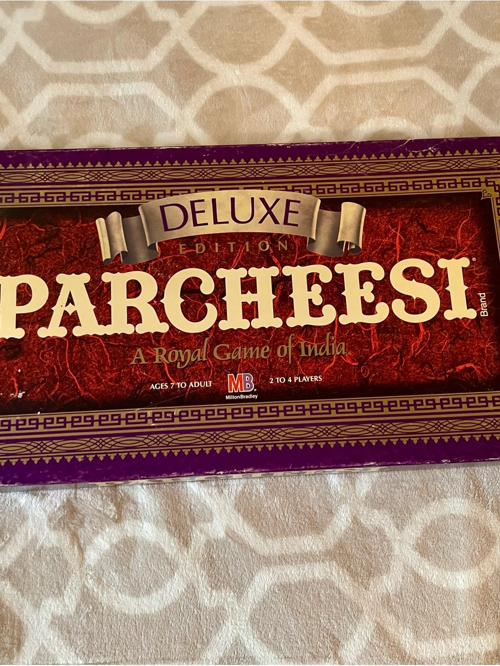 Deluxe Parchesi Board Game - Purple and Red